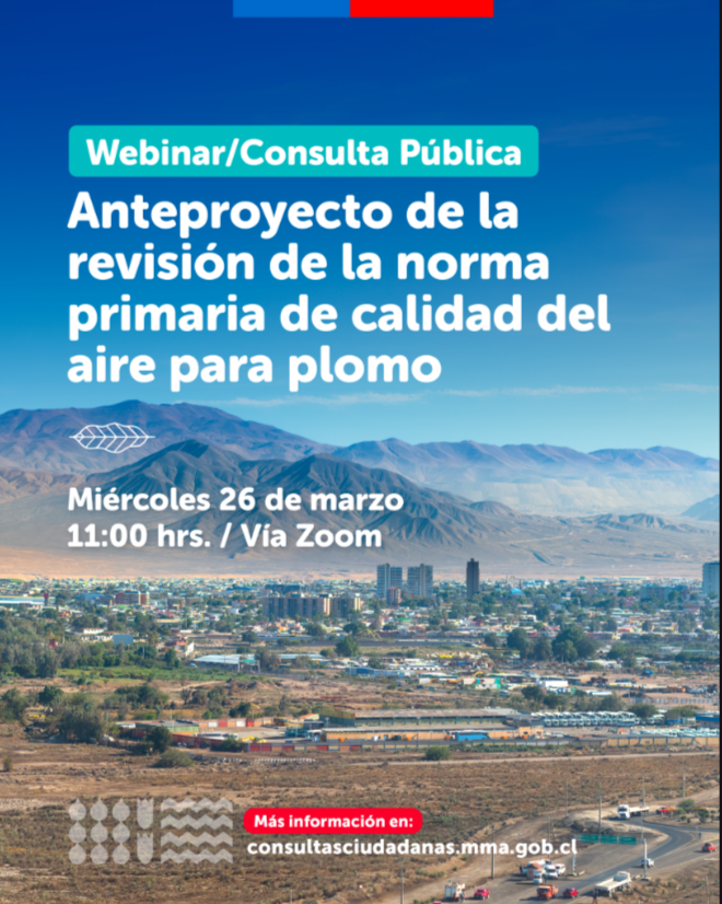 Foto de evento Webinar/consulta pública norma de calidad de aire para PLOMO