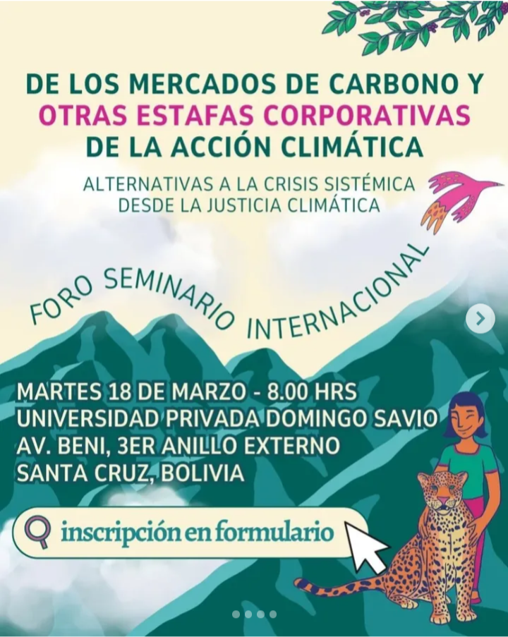 Foto de evento Foro 🗣️ De los mercados de carbono y otras estafas corporativas de la acción climática 🌿