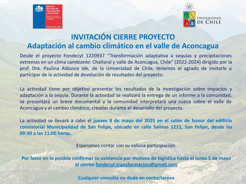 Foto de evento Cierre de Proyecto Adaptación al cambio climático en el valle de Aconcagua