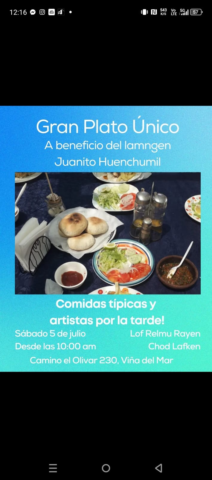 Foto de evento Plato único solidario